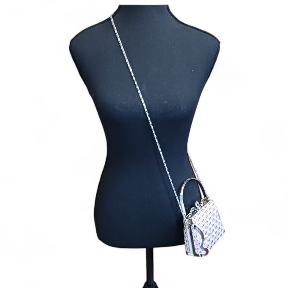 Pink Sequin White Lace Princess Two Way Evening Mini Hand Bag Crossbody - Picture 9 of 14